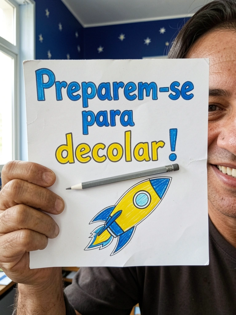 Letreiro com a frase