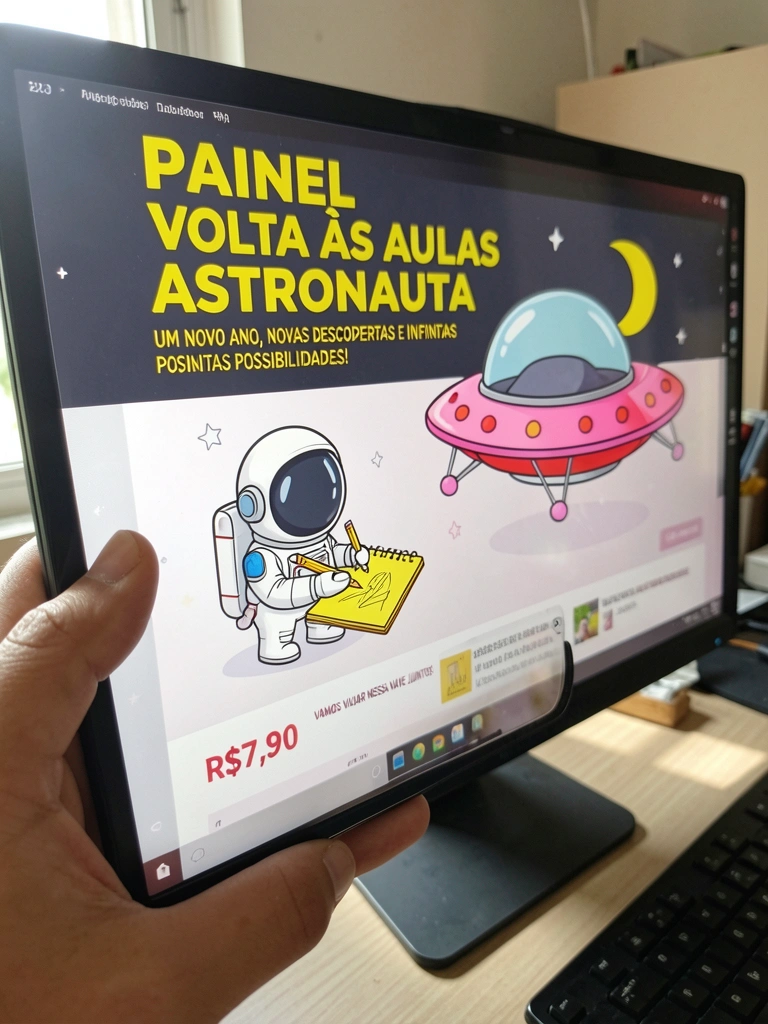Tela de computador exibindo página de kit digital com preço de R$ 7,90.