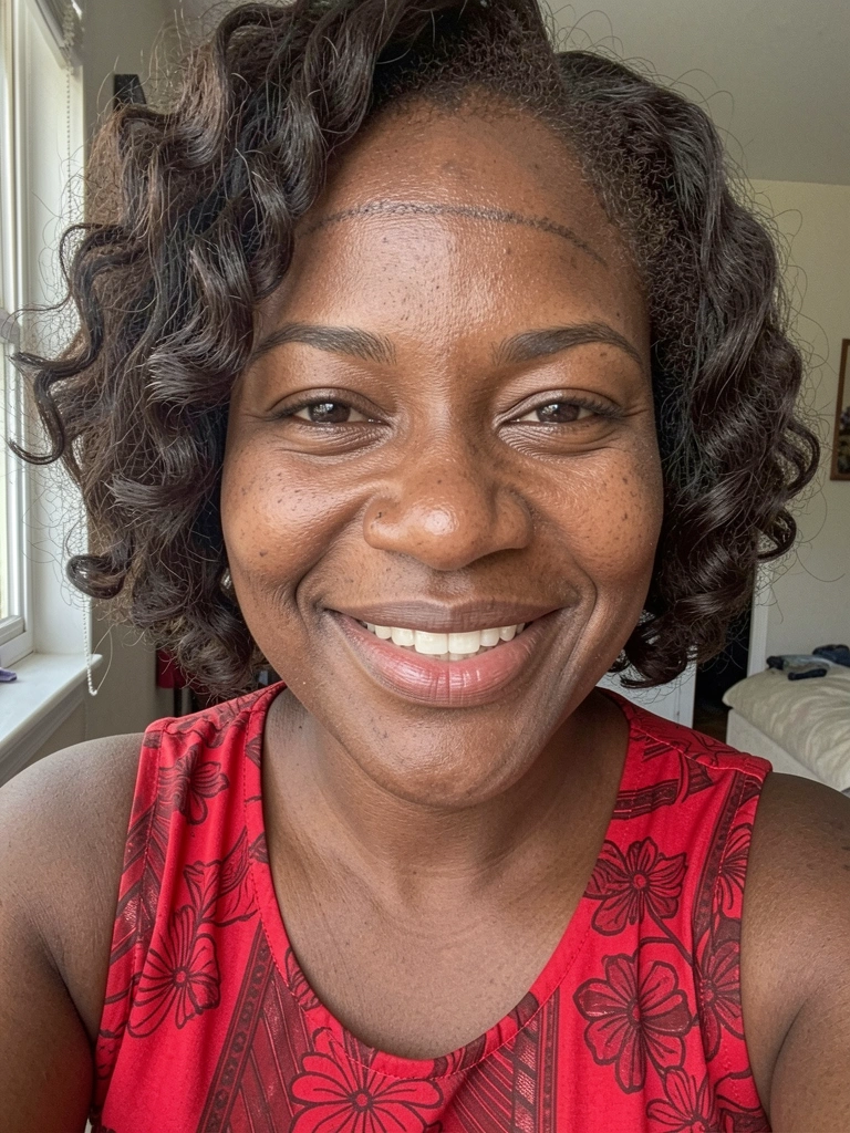 Cabelo cacheado com butterfly cut e micro bob assimétrico liso em dois ângulos.