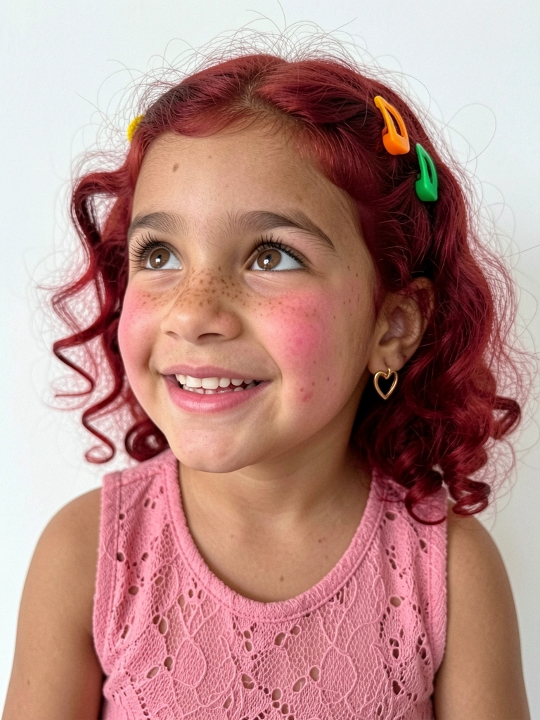 Ícone de pergunta com cabelo infantil
