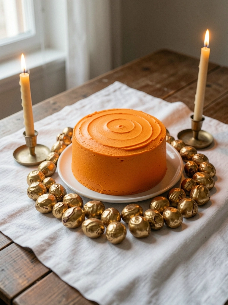 Tecido de linho branco sobre mesa de madeira com velas acesas.