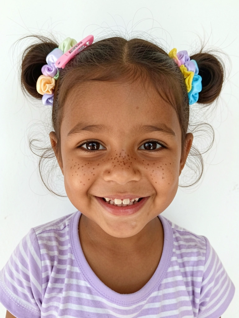 Scrunchies de cetim, elásticos de silicone e presilhas coloridas sobre uma superfície neutra.