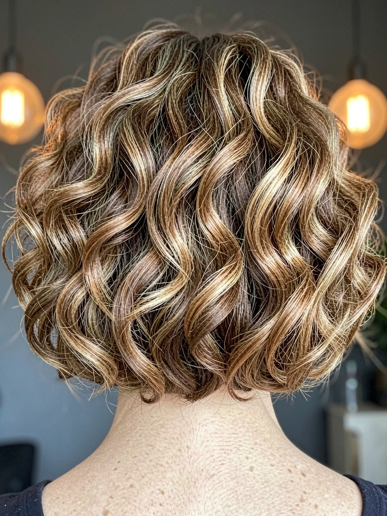 Cabelo crespo com corte em camadas e volume controlado