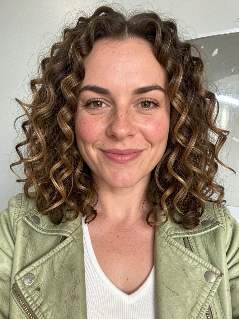 Cortes em V e U em cabelo cacheado com cachos definidos.