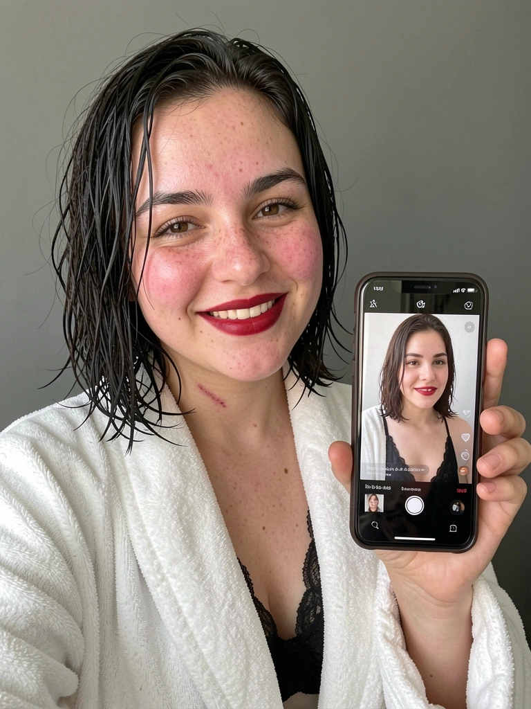 Cliente mostra foto de referência de cabelo para cabeleireiro.