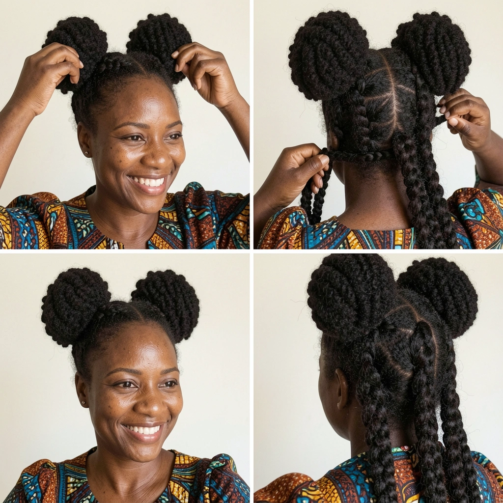 Mulheres africanas com tranças, em fotografia histórica em preto e branco.