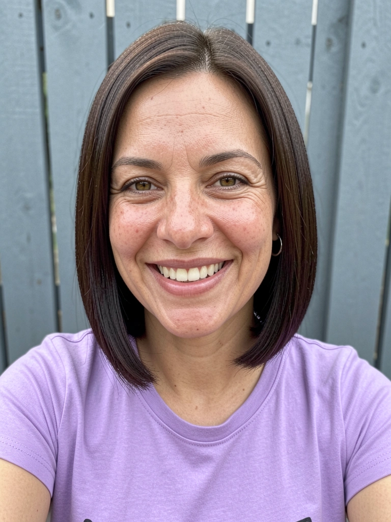 Blunt bob liso e brilhante com acabamento reto, cabelo curto feminino.